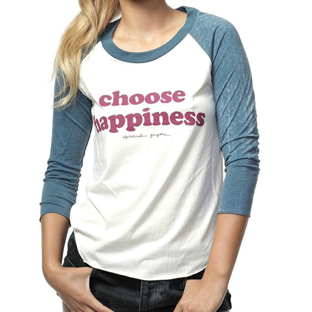 Spiritual gangster choose happiness raglan tee - Picture 1 of 7